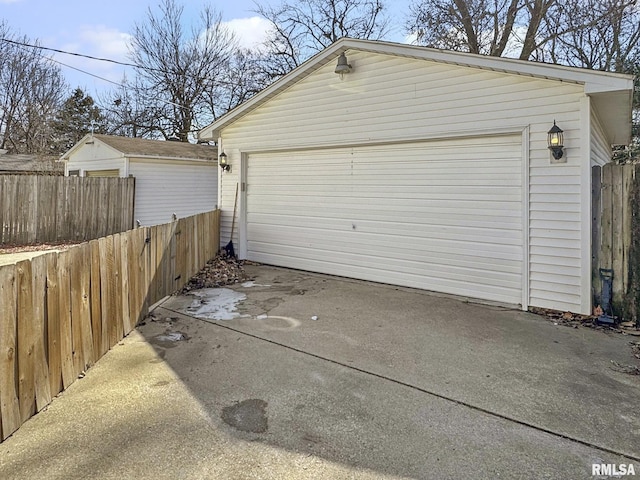 view of garage