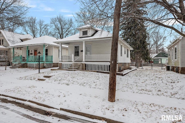 bungalow-style house featuring a porch