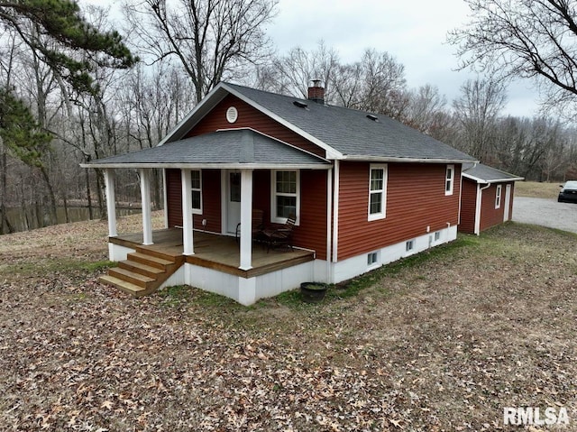 view of front of home featuring covered porch