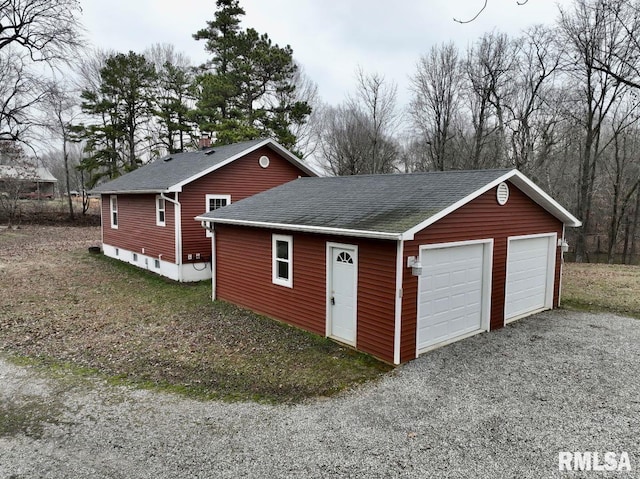 view of garage