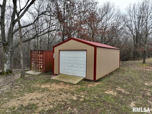 view of garage