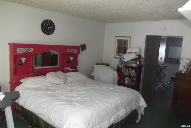 bedroom with a textured ceiling