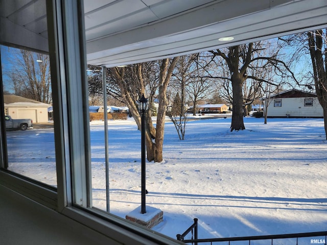 view of snowy yard