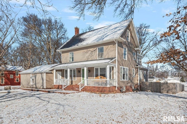 view of front of property with covered porch