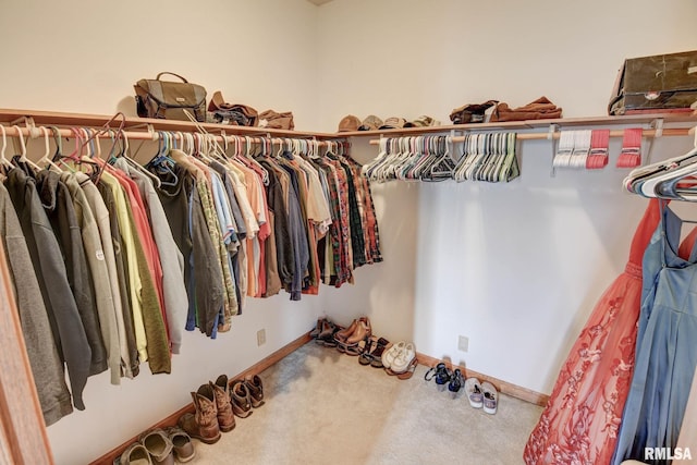 spacious closet with carpet floors