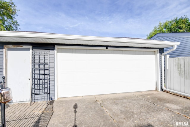 view of garage