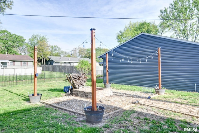 view of yard with fence