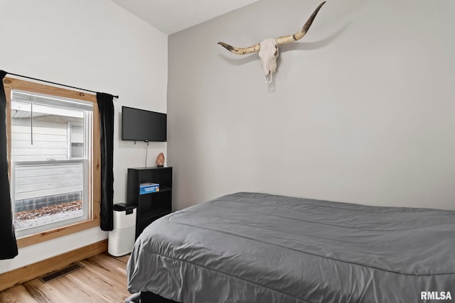 bedroom featuring light hardwood / wood-style flooring