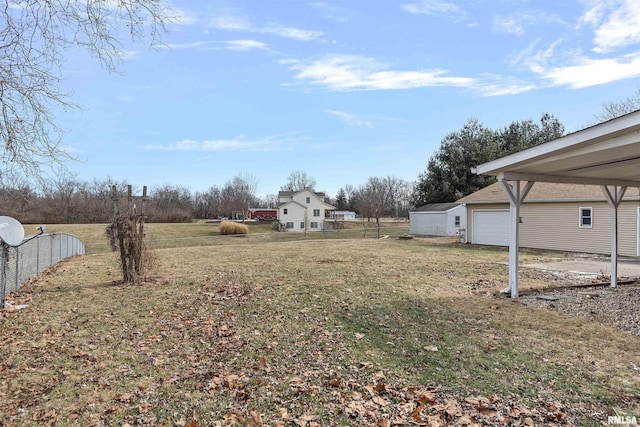 view of yard featuring fence