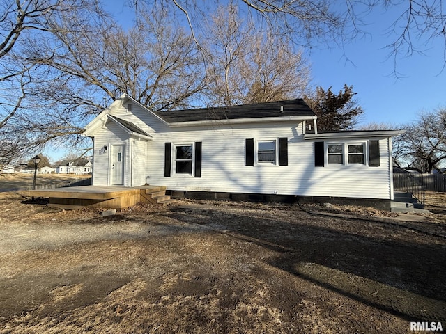 view of property exterior featuring fence