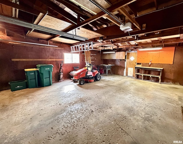 garage featuring a garage door opener