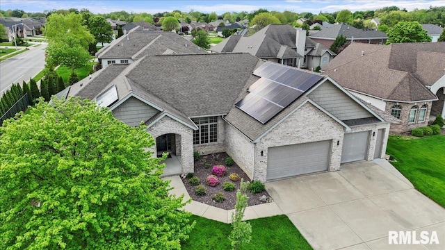 bird's eye view with a residential view