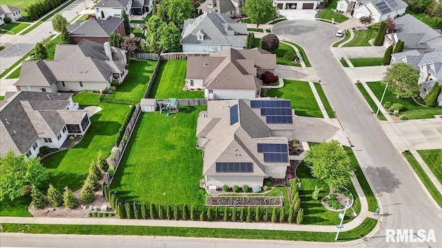 bird's eye view with a residential view