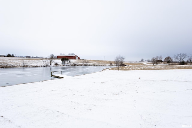 view of yard covered in snow