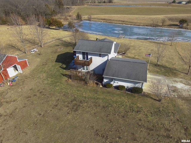 bird's eye view with a rural view