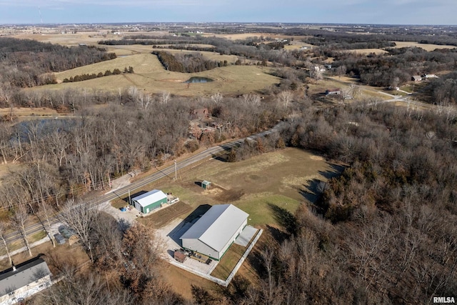 bird's eye view featuring a rural view