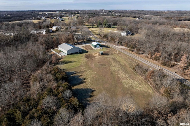 drone / aerial view with a rural view