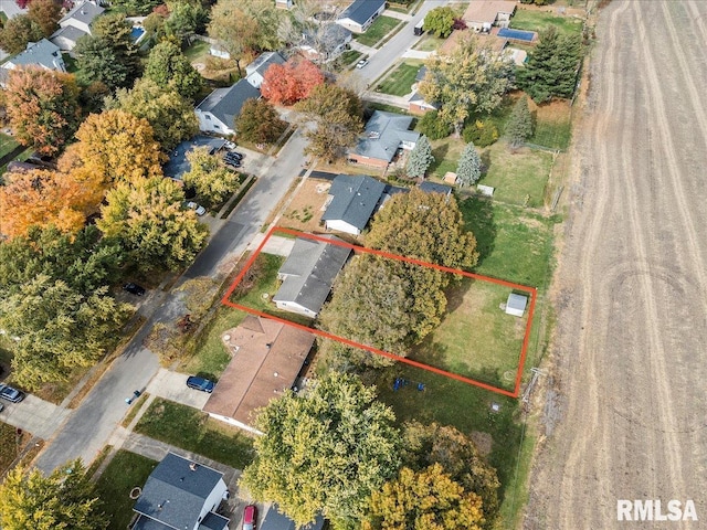 drone / aerial view with a residential view