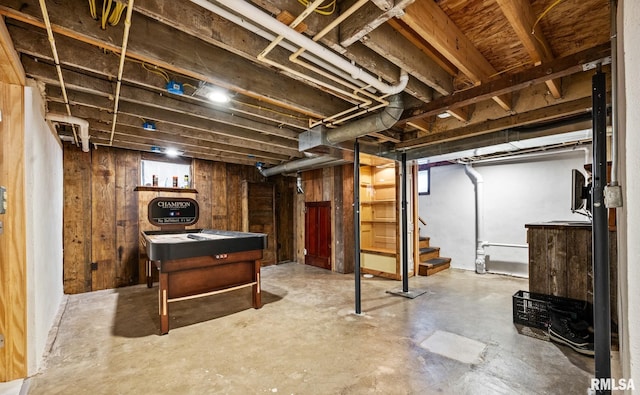 basement with stairway