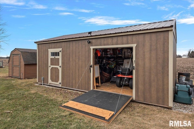 view of shed