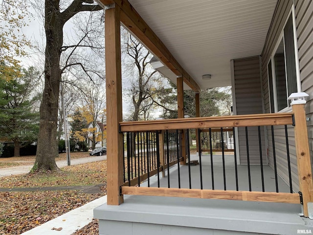 wooden deck with covered porch