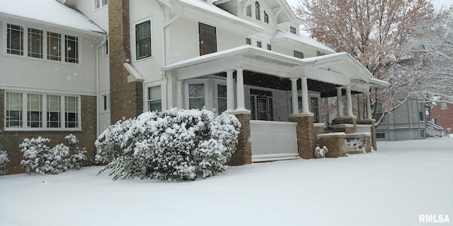 view of front of property with brick siding