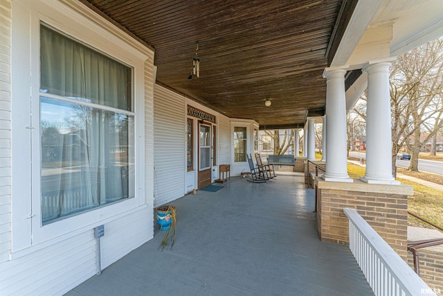 view of patio with a porch