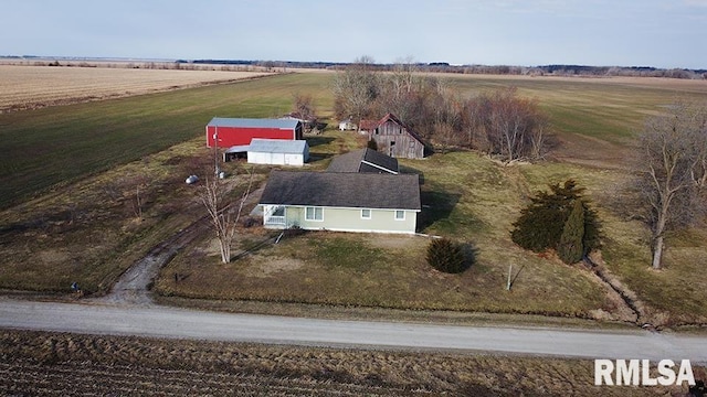 drone / aerial view with a rural view