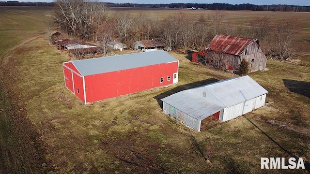 bird's eye view with a rural view