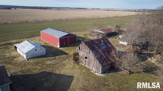 drone / aerial view with a rural view