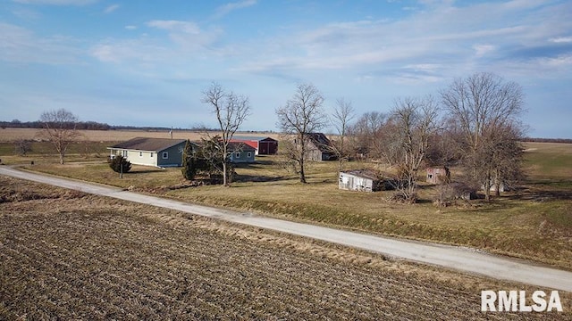 view of road featuring a rural view