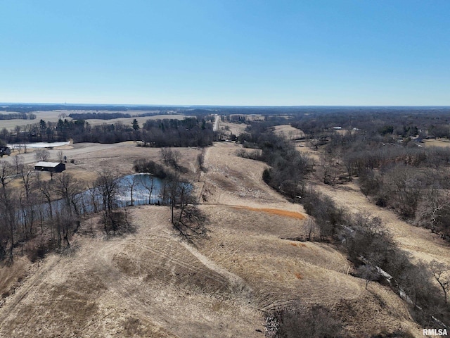 aerial view with a rural view