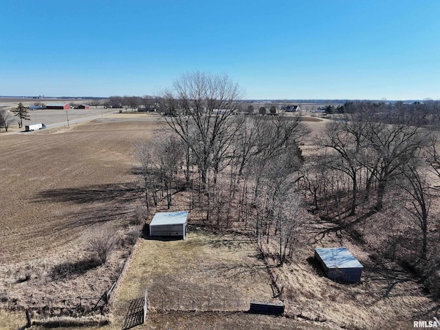 bird's eye view with a rural view