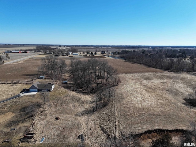 drone / aerial view featuring a rural view