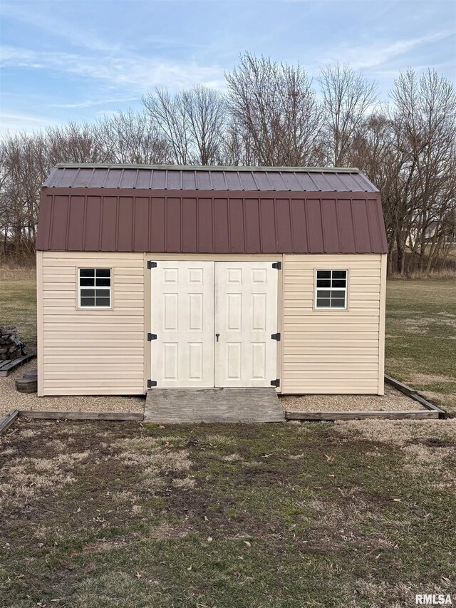 view of shed