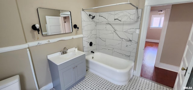 814 W Edwards St, Springfield, IL 62704 - bathroom with vanity, shower / bath combination, and toilet