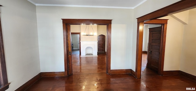814 W Edwards St, Springfield, IL 62704 - corridor with wood-type flooring, baseboards, and ornamental molding