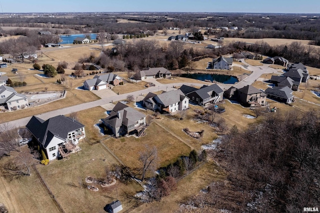 aerial view with a residential view