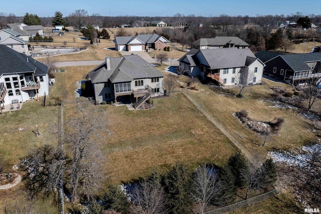 bird's eye view with a residential view