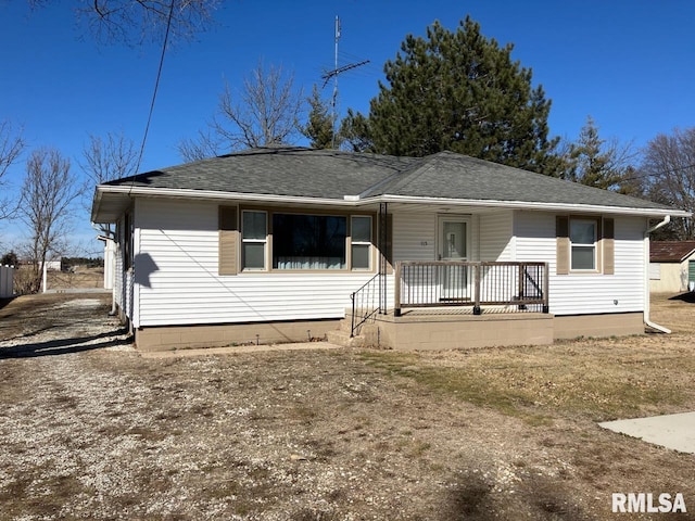 view of front of home featuring a porch and roof with shingles