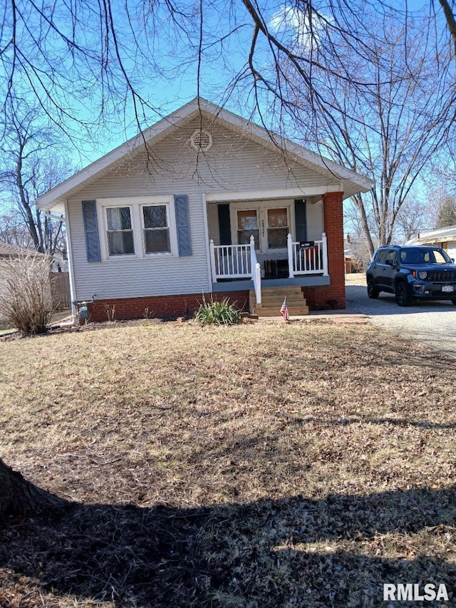 bungalow-style house featuring a porch