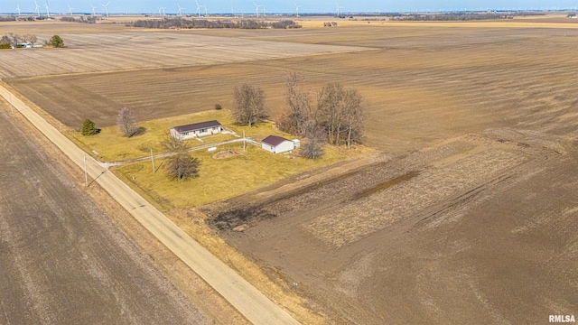 bird's eye view with a rural view