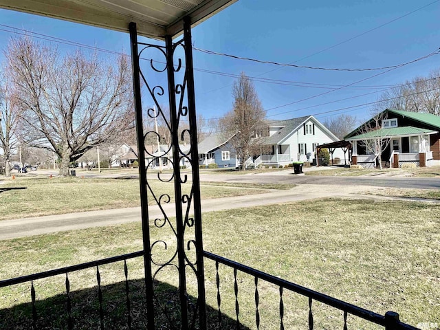 view of yard with a residential view