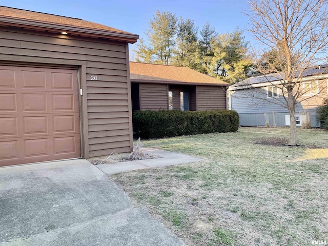 exterior space featuring a garage