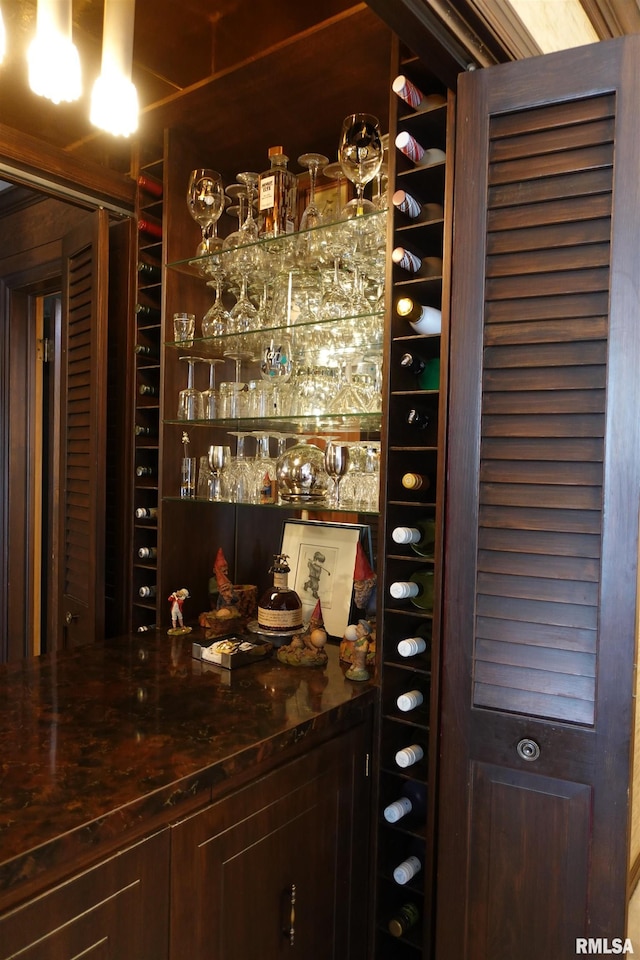 view of wine cellar