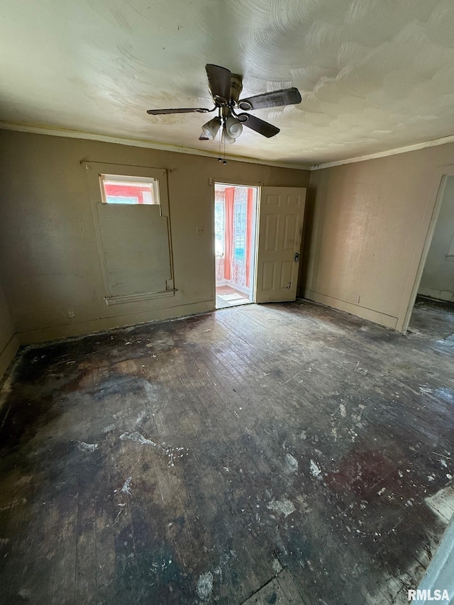 interior space with ornamental molding