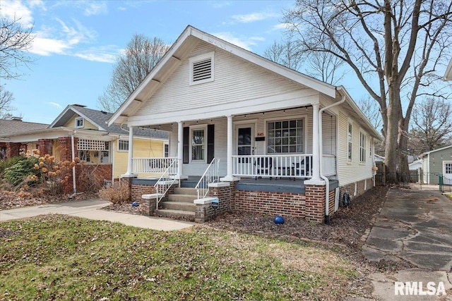 bungalow-style home featuring a porch