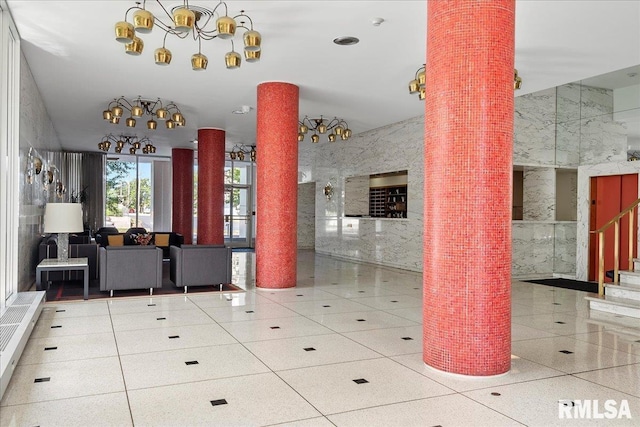 building lobby featuring stairs