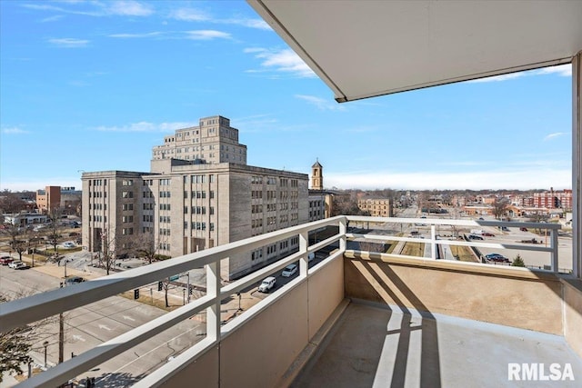 balcony featuring a city view