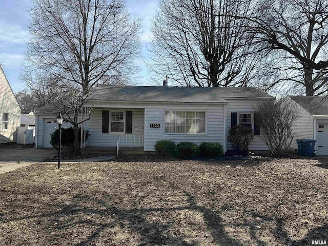 single story home with a garage